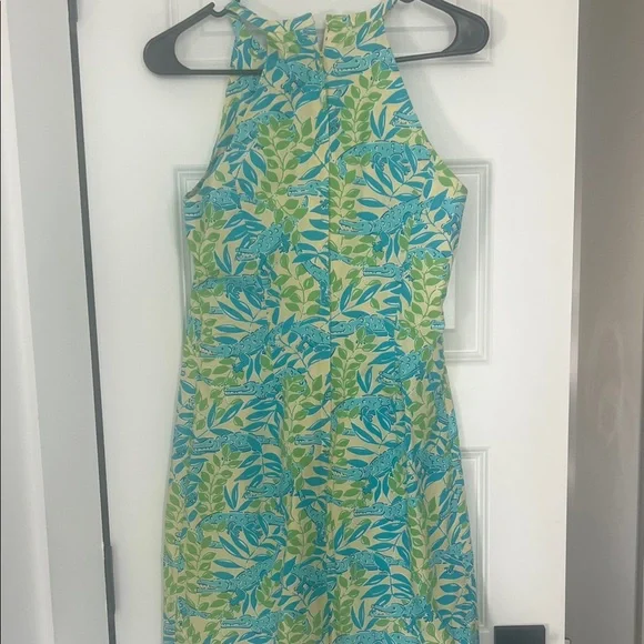 Lilly Pulitzer Blue and Green Floral Dress size 2 - Picture 2 of 3
